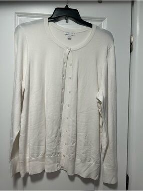 Charter Club Cream Button-Front Knit Cardigan 2x